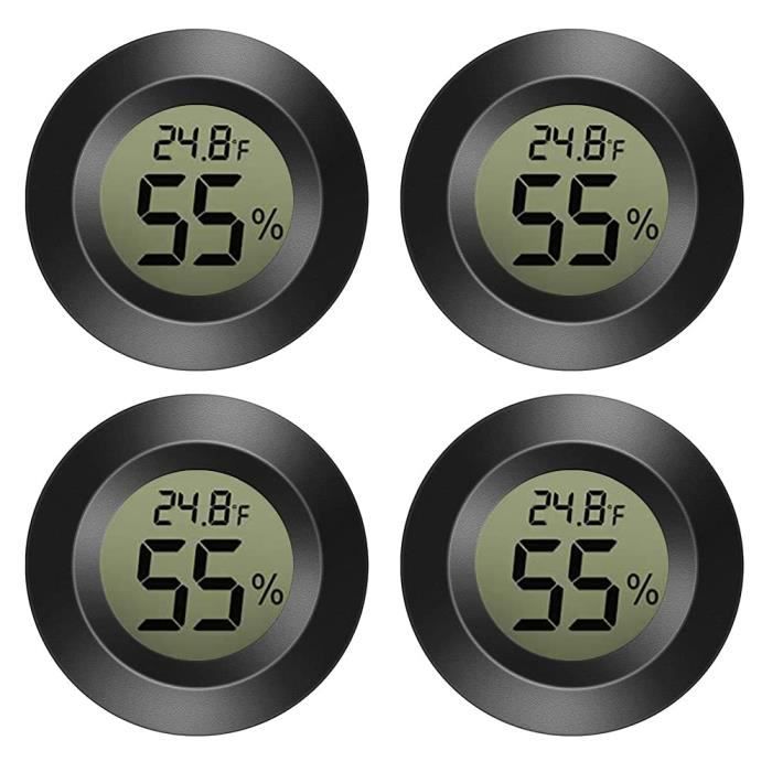 4 Mini Thermomètres-Hygromètres LCD - Mesure Température & Humidité - Pour Chambre Bébé, Salon, Serre - 2