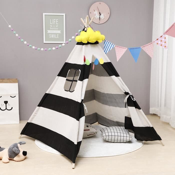 Tente De Jeu Tipi Indian Pour Enfants Bebe Chambre Princesse Noir B Cdiscount Jeux Jouets