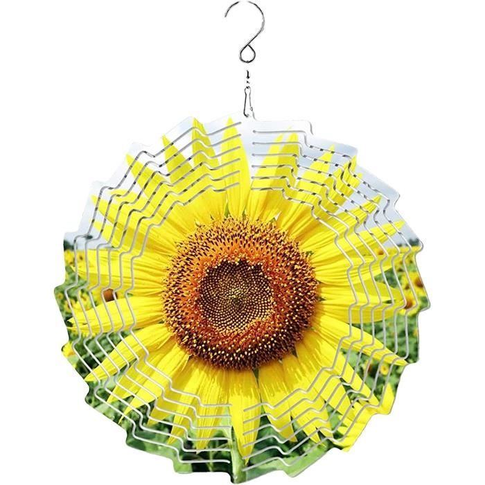 Sublimations-Windspinner Aus Aluminium – 4-teilig, 20,3 Cm, Windskulptur Für Garten & Balkon, Personalisierbar (Blatt & Blume)