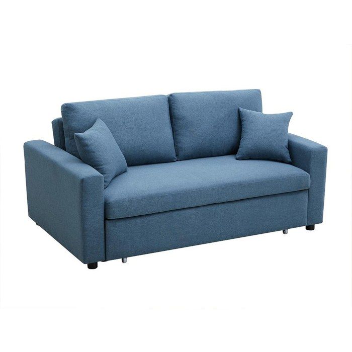 Canapé 3 places convertible en tissu INIZOR - Bleu