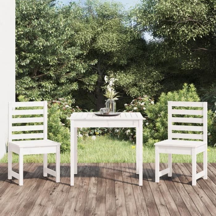 vidaXL Ensemble de bistrot de jardin 3 pcs Bois de pin - vue 2