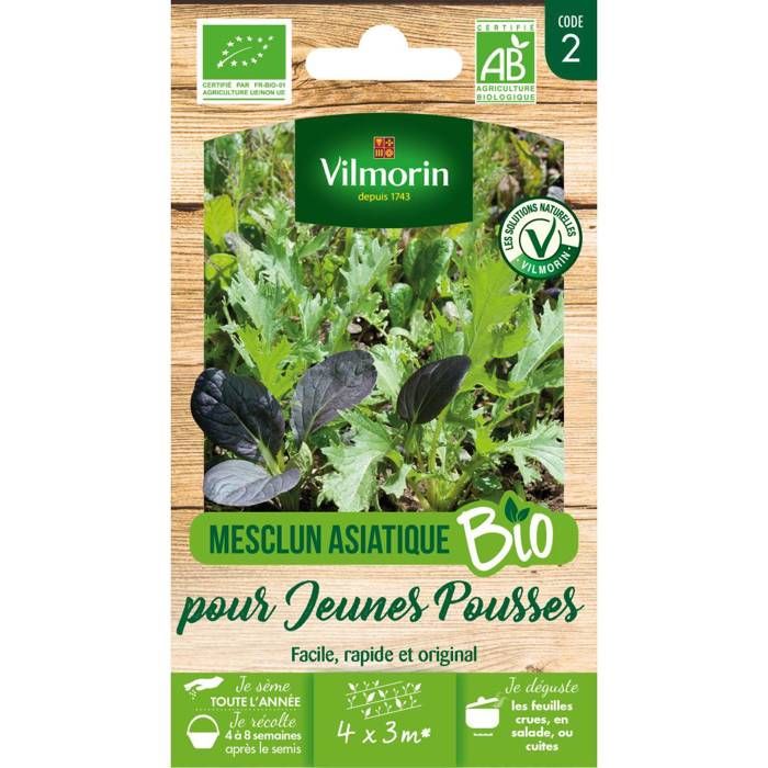 Meilleurs prix pour Sachet de graines Mesclun Asiatique pour Jeunes Pousses BIO-