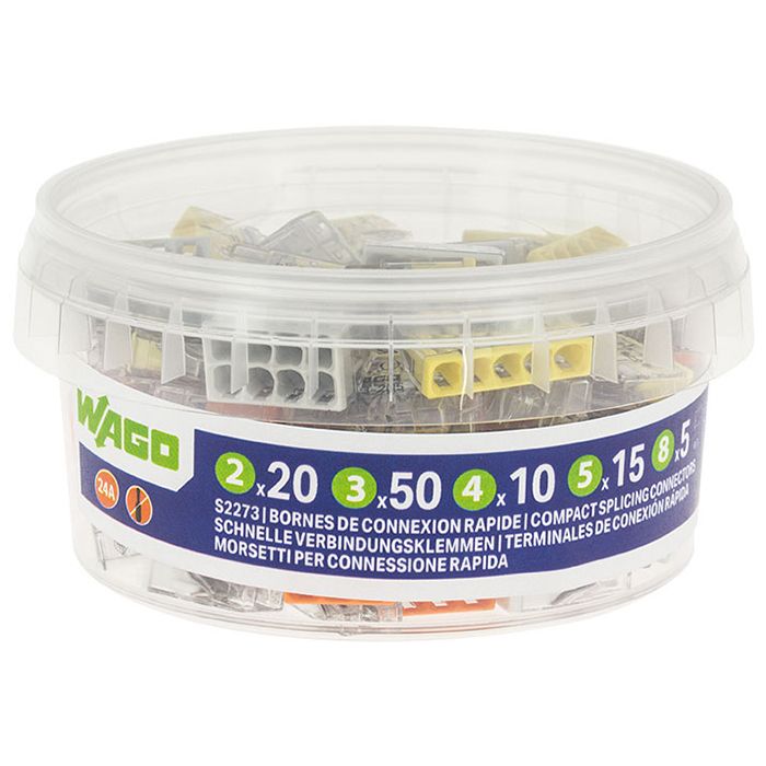 WAGO - Pot de 100 bornes de connexion automatique S2273 2,3,4,5 et 8 entrées