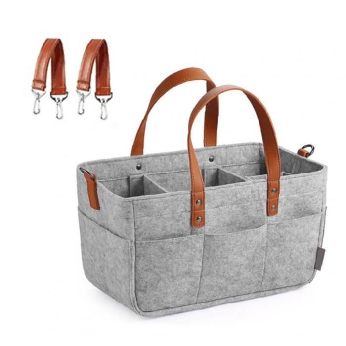 Sac Organisateur E-WEICHEN Fourre-tout Art - Violet Gris Fleuri - Plusieurs Poches