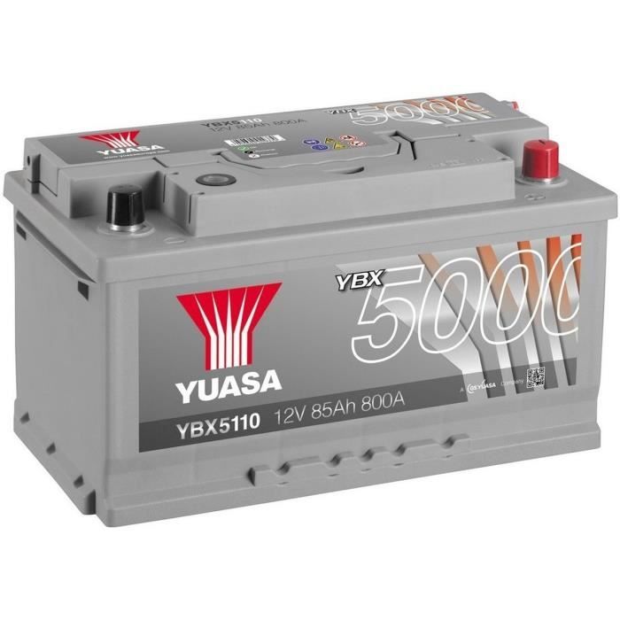 Yuasa - Batterie de d&eacute;marrage &agrave; haute performance, argent&eacute;e - YBX5110