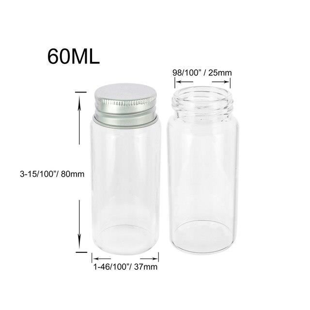 BOCAUX DE CONSERVATION,60ml--Mini bouteille transparente en verre avec  bouchon à vis en aluminium argenté, bocaux alimentaires, 6 pi - Cdiscount  Maison