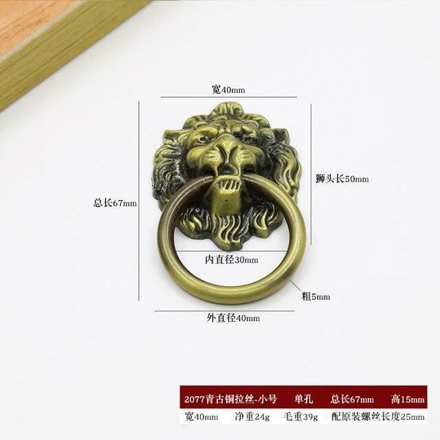 BOUTON DE MEUBLE,--Poignées De Meuble Vintage En Bronze Antique