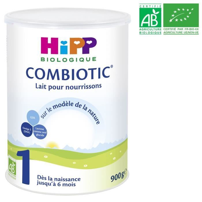 Lait bébé en poudre 1er âge 0-6 mois Bio COMBIOTIC® HIPP BIOLOGIQUE : la  boîte de 800g à Prix Carrefour