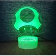 Color&eacute; Super Mario Bros Champignon Lampe 3D Led Night Light Illusion Lampe De Table Pour La D&eacute;coration AM1335-1