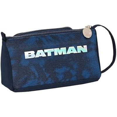Trousse Triple FC Barcelone Safta - Bleu, Idéale 5-14 Ans, 21x7x8,5 Cm