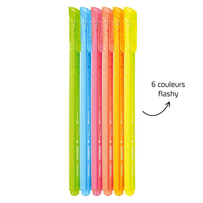 Maped - Stylos Feutres Pointe Fine 0,4mm NEON - Maped - Pointe Douce Et