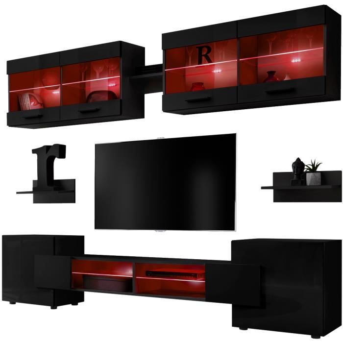 Meuble TV Suspendu Komodee Como Chêne 140cm Avec Porte Et Niches Moderne