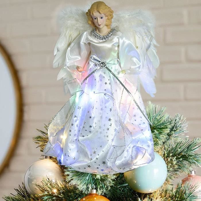De Sapin de Noël 3D Angede Sapin de Noël illuminé par LED 3D avec des AilesAngel Treetop pour