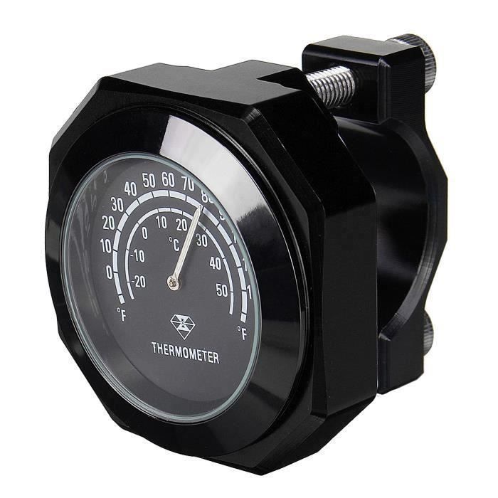 Thermomètre de Guidon, Accessoires de température pour Montage de Guidon de  Moto étanches 22-25mm (Noir)