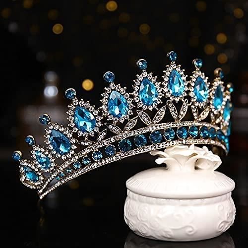 Acheter Rétro Simple élégant bleu diamant couronne coiffure de