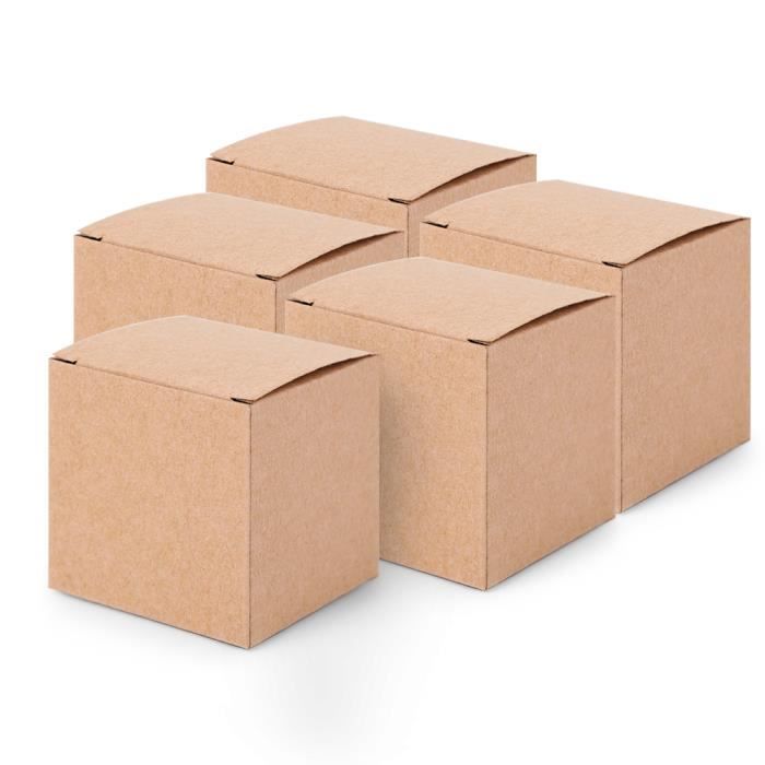 24 Boîtes Cadeaux Papier Pliantes Avec Fenêtre 14.5x10.5x2.5 Cm - Camel