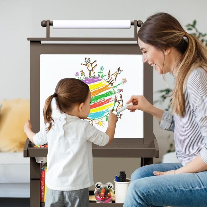 Chevalet en bois pour enfants, tableau d'écriture, tableau à dessin