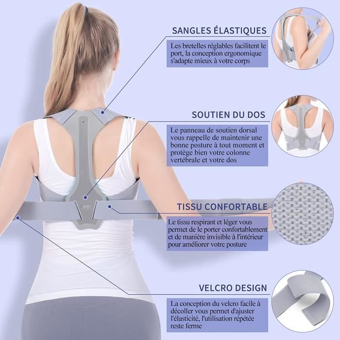 Correcteur de Posture Réglable, Redressage de Colonne Vertébrale