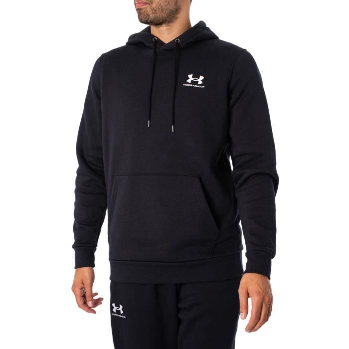 Sweat a capuche essentiel en molleton UNDER ARMOUR Homme Manches longues Col capuche Noir Cdiscount Pret a Porter