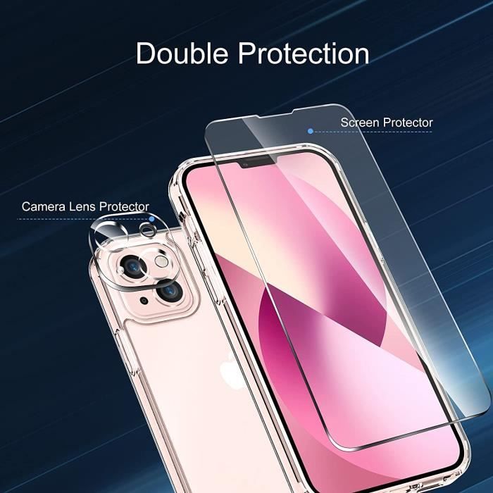 Coque Céramique + Verre Trempé écran + Protection Caméra Pour IPhone 12, 13, 14 - Transparent (Neuf, Sans Marque)