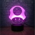 Color&eacute; Super Mario Bros Champignon Lampe 3D Led Night Light Illusion Lampe De Table Pour La D&eacute;coration AM1335-2