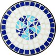 TECTAKE Table de Jardin d’Appoint de Balcon Table de Terrasse en Mosaïque 30 cm x 30 cm x 615 cm - Blanc Bleu-2