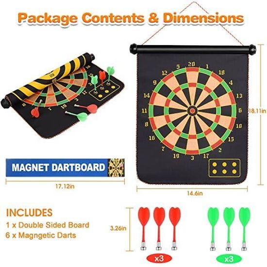 Jeu De Fléchettes Dinosaure Pliable – 42 Cm, 12 Balles Collantes Et 8 Fléchettes Velcro, Cadeau Pour Enfants 3-12 Ans