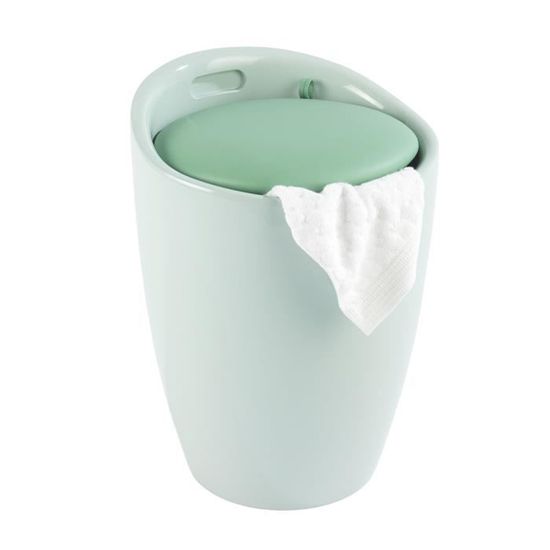 Candy WENKO Tabouret Panier à linge coffre salle bain Candy coussin amovible 20 litres 