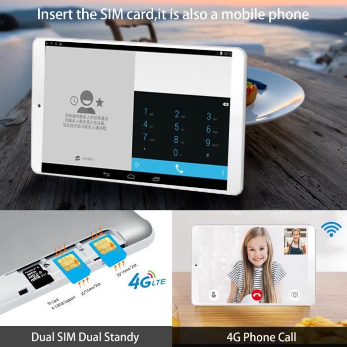 4G LTE Tablette Tactile 10.1" - Android 9.02