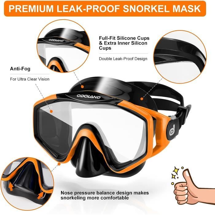 Masque De Plongée Aqualung Reveal ULTRAFIT - Vision Panoramique 180° - Jupe Silicone - Adulte