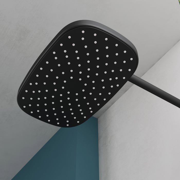 Midanya Système De Douche à Effet Pluie Noir Mat - Ensemble De Robinet