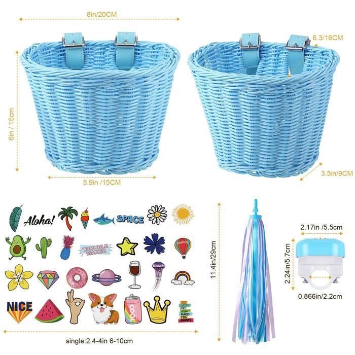CONDAMNER Panier Vélo Enfant – Gris, Avant, 2 Sangles Réglables Et Amovible, Pour Guidon, Idéal Filles Et Garçons