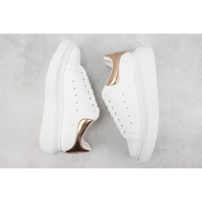 Baskets Alexander McQueen AUTREMENT Cuir Lacets Or blanc