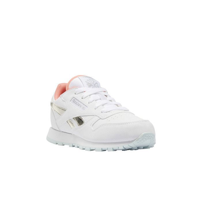 Basket Reebok CLASSIC LEATHER Junior ZZYSH Blanc Cuir Enfant Lacets Plat Blanc Cdiscount Chaussures
