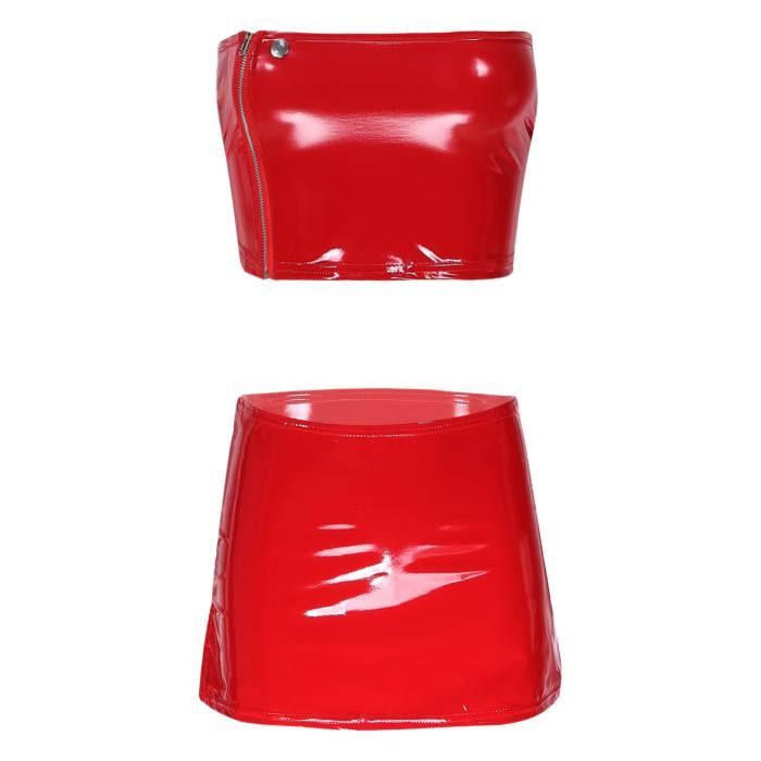 Tenue deals jupe cuir