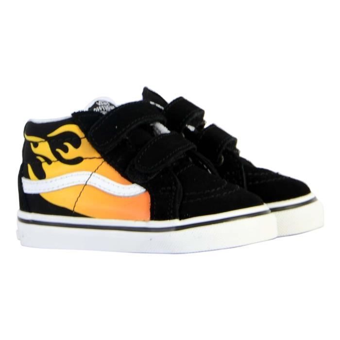 Basket Montante Cuir Junior Vans Sk8-Mid Reissue V Noir/Blanc