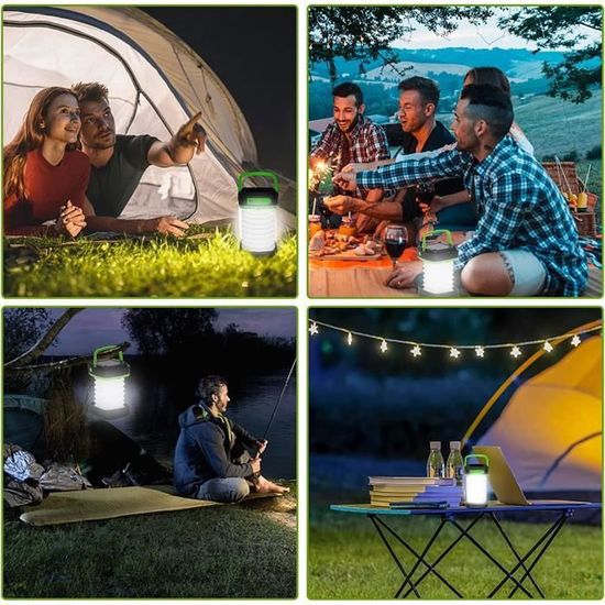 Lampe Solaire De Camping Pliable – Rechargeable USB Et Solaire, 3 Modes, IP65, 360°, 145g, Avec Powerbank D'urgence – Pour Rando, Bivouac, Pêche