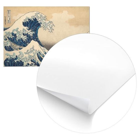Panorama® Poster Hokusai La Grande Vague de Kanagawa 30x21cm Tableaux Décoration Murale Imprimée sur Poster Haute qualité de 250 GR Déco Salon et Chambre Tableau Moderne pour la Maison