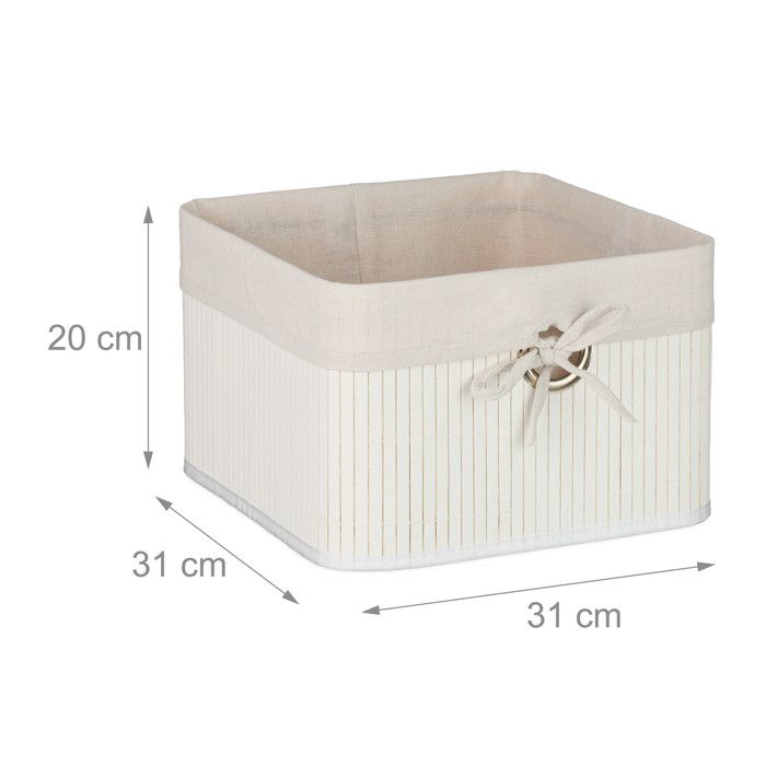 Relaxdays Bac de rangement, lot pratique de 2, doublure, poignée, H x L ...