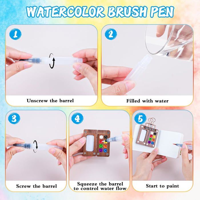 BoîTe à Peinture Aquarelle Vide - 2pcs Vides D'Aquarelle Avec 24 Demi