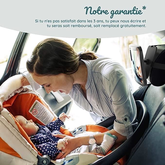 Miroir de voiture intérieur pour bébé avec angle large et convexe pour  enfant en bas âge et enfant à l'arrière, réglable - Temu France