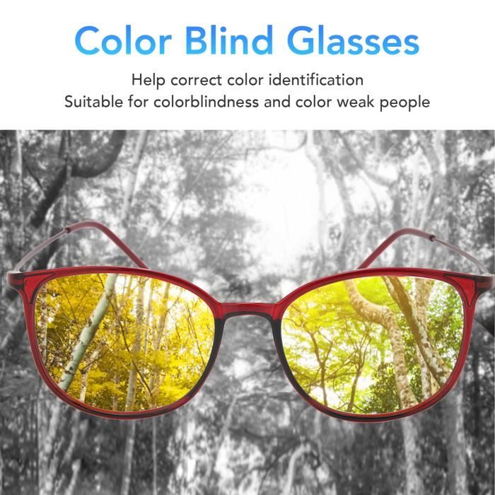 Tvindkirdod YF-026 Lunettes aveugles colorées, lunettes correctrices  aveugles – Utilisées pour l'intérieur et l'extérieur des anomalies de  vision