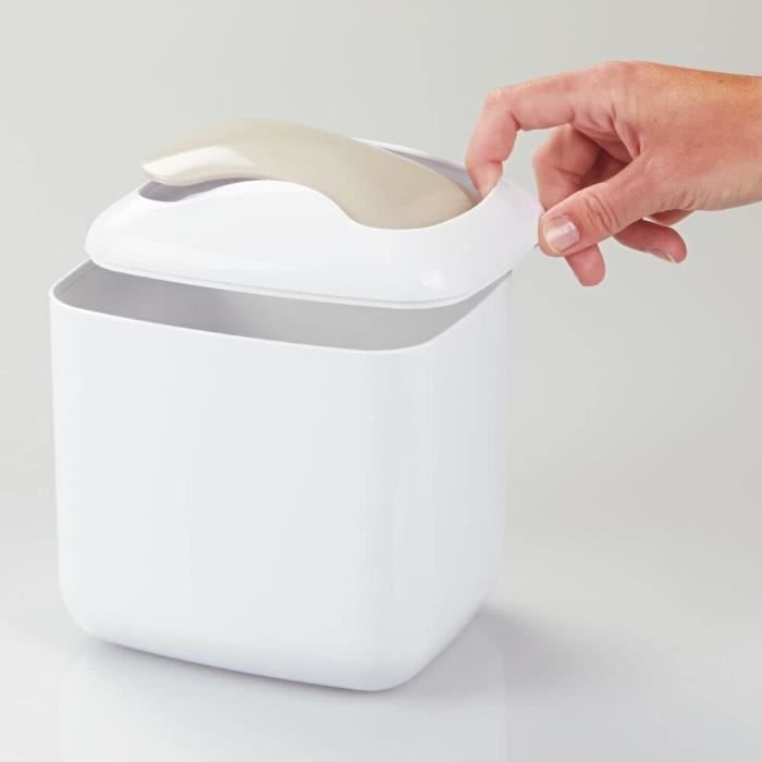 Poubelle Step, poubelle blanche 5L, poubelle Design compact pour salon de  bureau - Cdiscount Maison