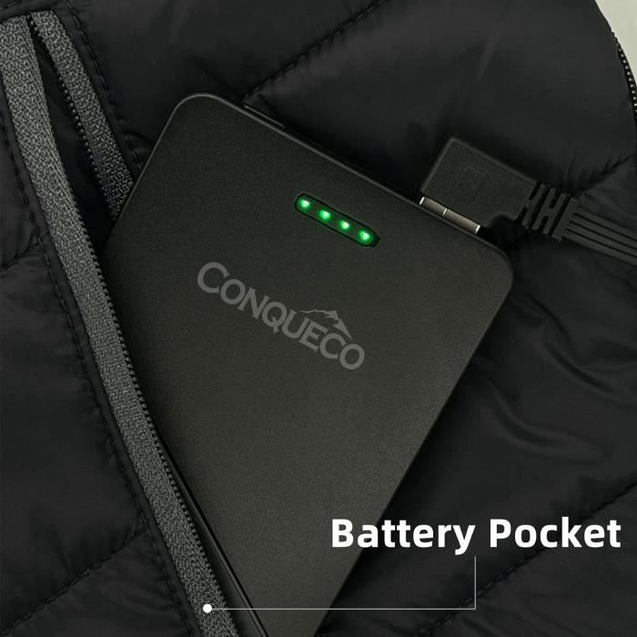 Batterie rechargeable 3,7 V 10 000 mAh pour vestes chauffantes, sweats à  capuche et gilets chauffants (gris)[673] - Cdiscount Téléphonie