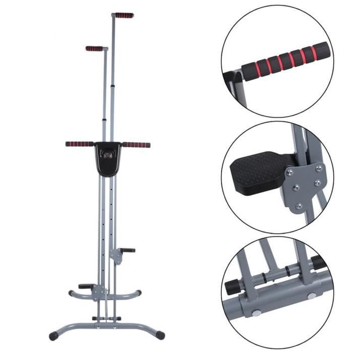 Machine D'escalade Verticale – Appareil De Fitness Compact – Acier Argenté – Neuf