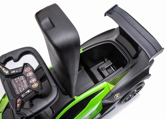 Porteur Lamborghini Essenza SC – 12-36 Mois, Volant Interactif, Repose-pieds, Rangement, Guidon Amovible, Vert