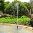 Fontaine Eau Jardin Décoration Extérieur Design Rond LED Panneau Solaire Grise