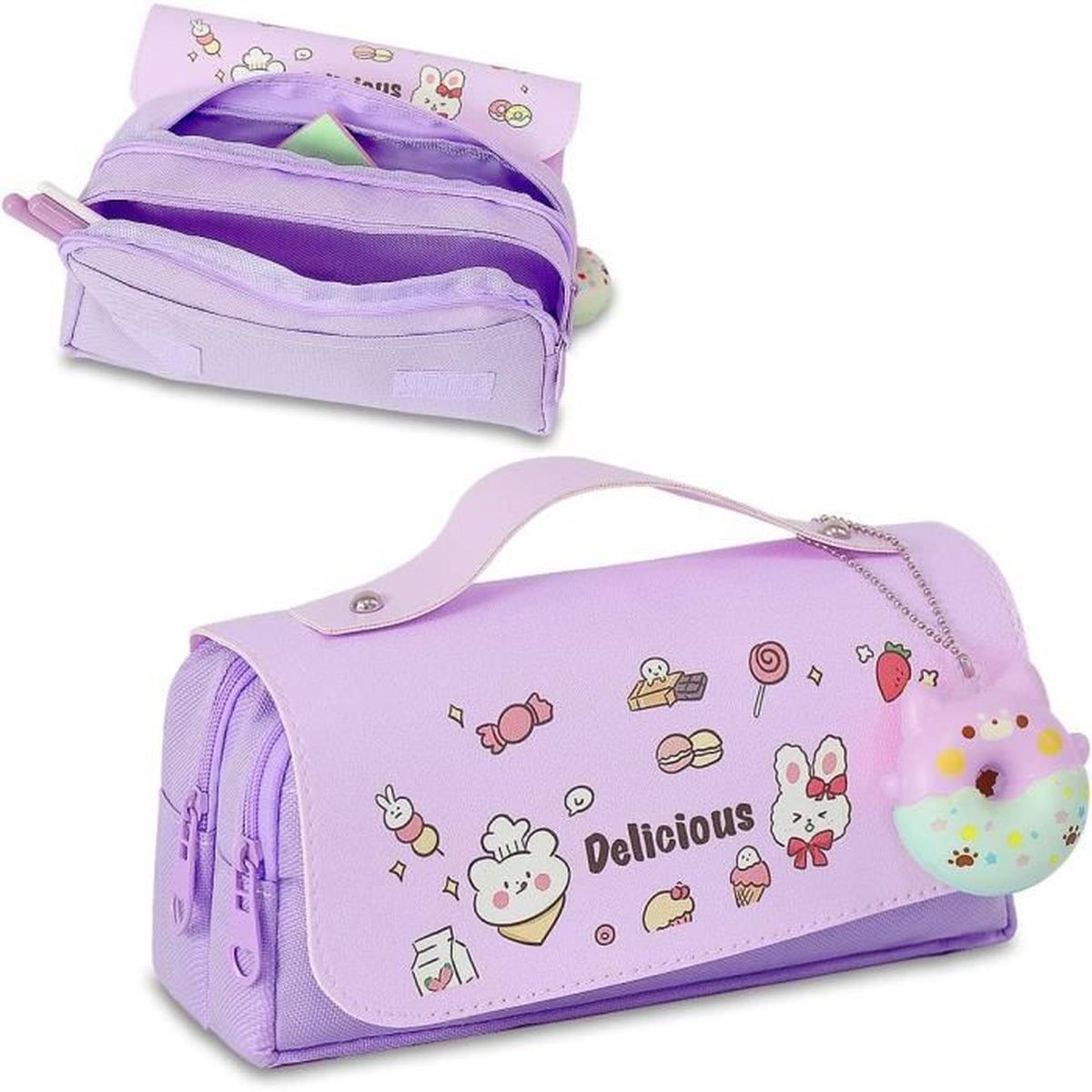 Trousse à Crayons Crâne - Étui Imperméable Velours - Grande Capacité Pour Fournitures Scolaires