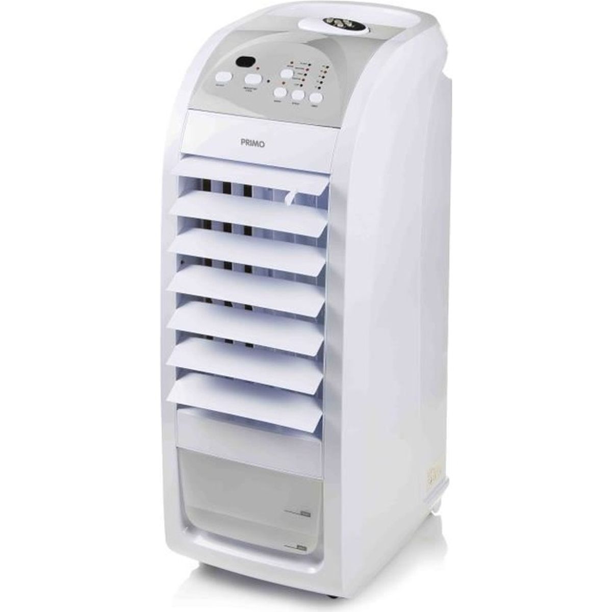2 modes de Ventilation T/él/écommande blanc PRIMO PR576AC Rafra/îchisseur dair mobile 3-en-1 Refroidisseur Humidificateur 3 Vitesses R/éservoir deau 4.5 L Minuterie 8 H 70 W Purificateur