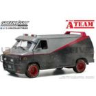 Voiture Miniature de Collection - GREENLIGHT COLLECTIBLES 1/24 - GMC A Team Version Trouee - Van Agence Tous Risques - Black /